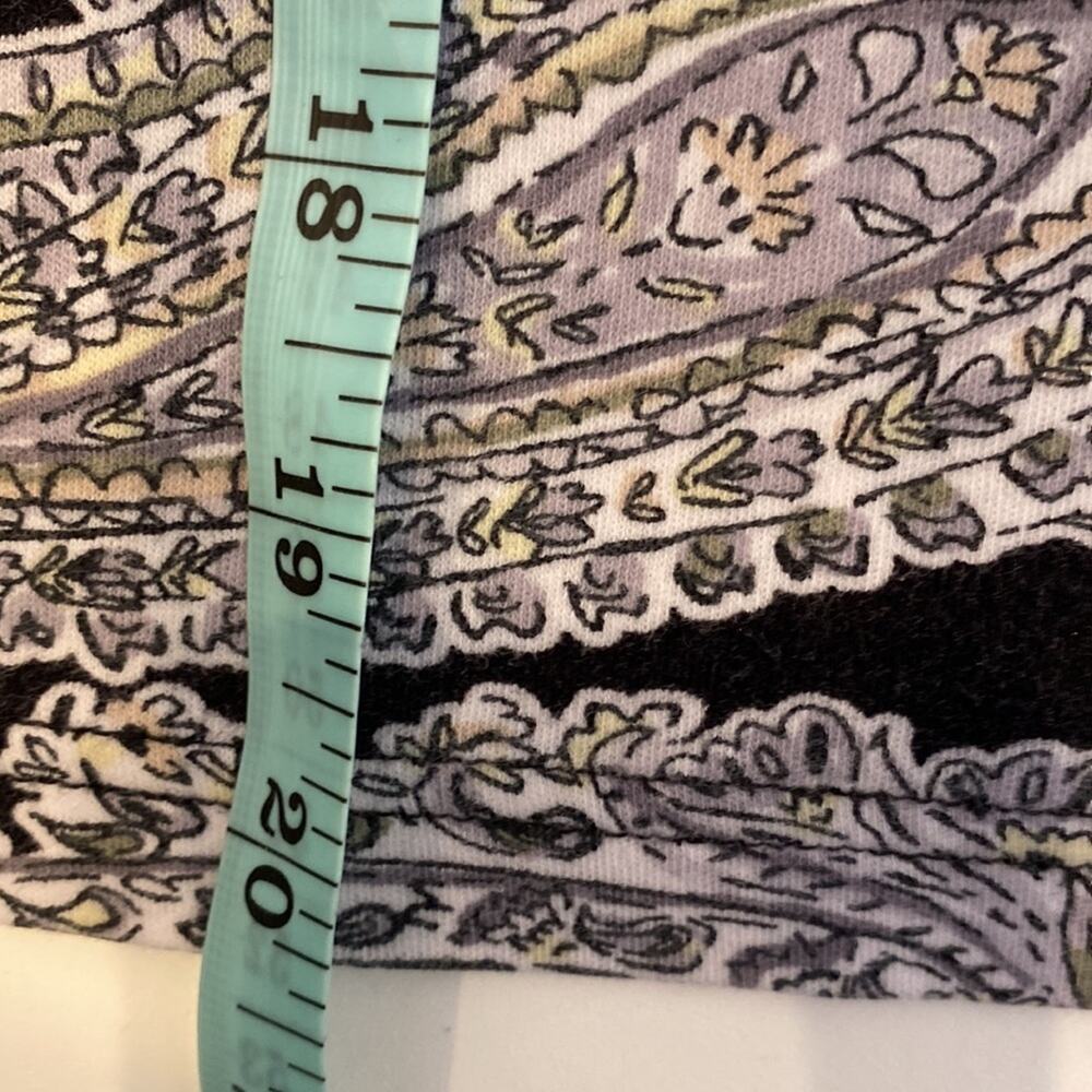 Croft & Barrow The Classic T Long Sleeve Paisley Cropped Round Neck Shirt Sz PM - Picture 7 of 7